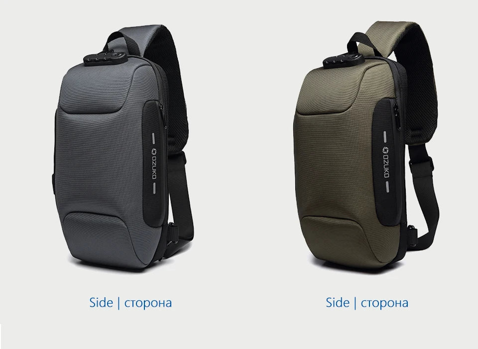 OZUKO Multifunction Waterproof Anti-theft Crossbody Bag for Men And Women