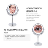 Makeup Mirror With LED  Light.  Double Sided 10X magnifying.