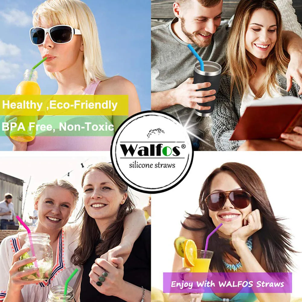 WALFOS Silicone/Flexible Extra Long Straws.