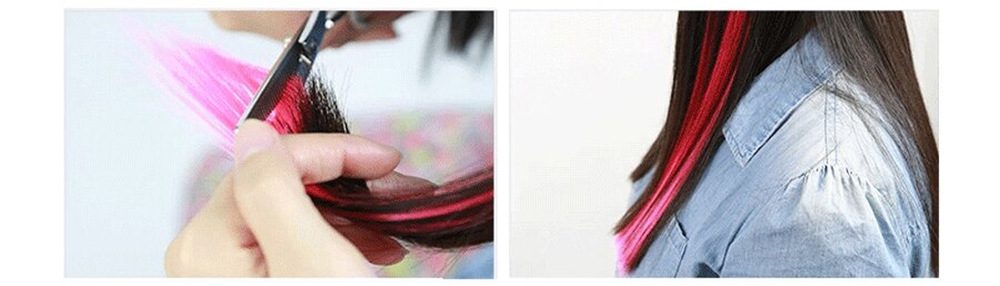 Leeons colorful synthetic heat resistant hair extensions With Clips.