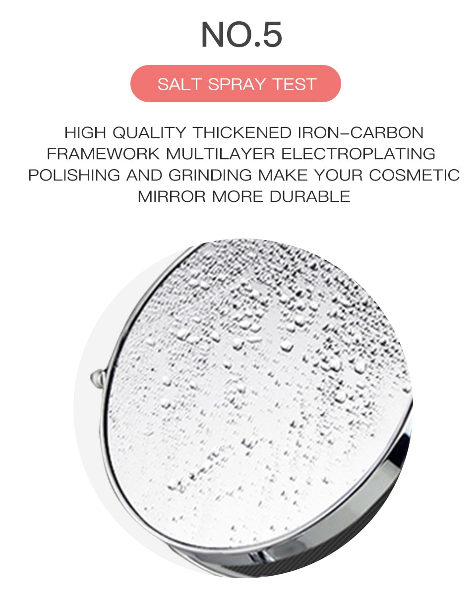 Makeup Mirror With LED  Light.  Double Sided 10X magnifying.