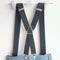 Men's & Women's Dark Gray suspender 3.5 cm width adjustable elastic X back With Clips.  Sizes L, XL, XXL.