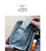 First Aid Medical travel Kit. Mini emergency travel bag.