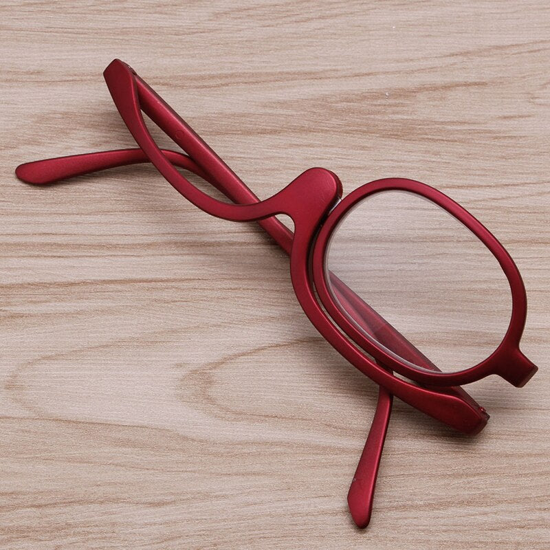 Women Folding Magnifying Glasses.  Excellent For Applying Makeup.  PC Frame +1.0~+4.0 Resin Lens.