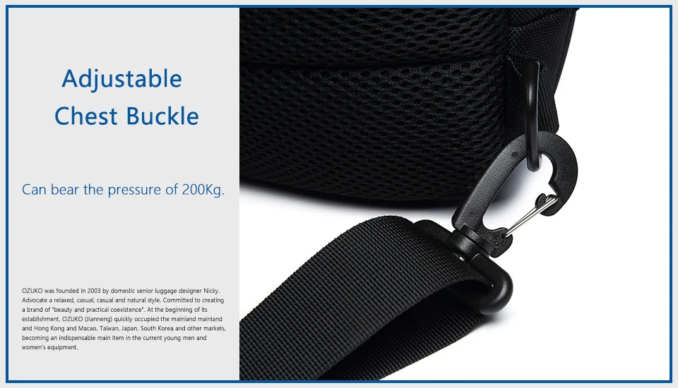OZUKO Multifunction Waterproof Anti-theft Crossbody Bag for Men And Women