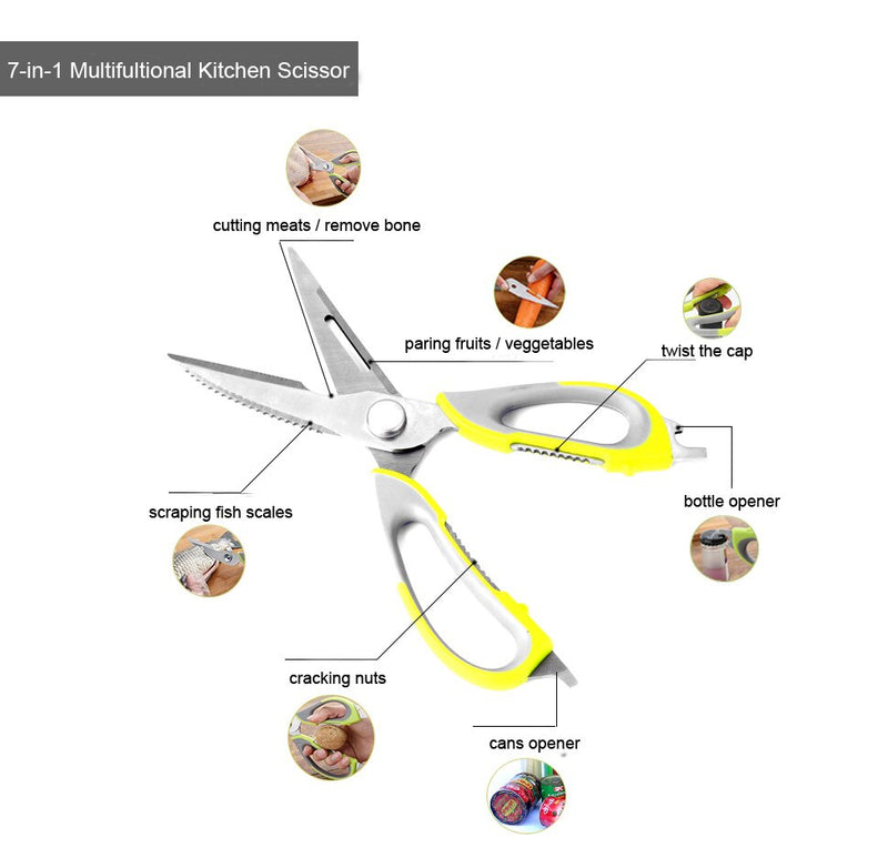 XITUO Multifunction Stainless Steel Kitchen Scissors. These cooking shears can be used to cut chicken and fish.