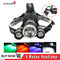 Multi Color LED 3*T6 XPE LED Headlamp With Headlight 2000lm