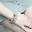 Amorcome Multilayer Leather Bracelets With Ceramic Beads And Magnetic Clasp.