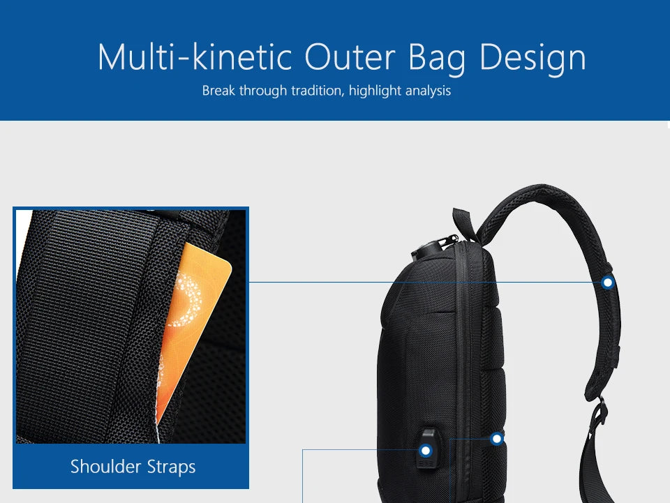 OZUKO Multifunction Waterproof Anti-theft Crossbody Bag for Men And Women