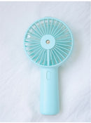 USB Rechargeable Handheld Mini cooling fan with water spray mist.