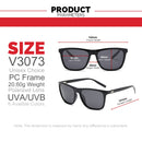 VIVIBEE UVA UVB Men And Women's Polarized Square Sunglasses