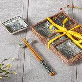 Ceramic Sushi Dish With Chopsticks And Holder