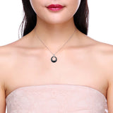 Women's Circle Ceramic Pendent Necklace