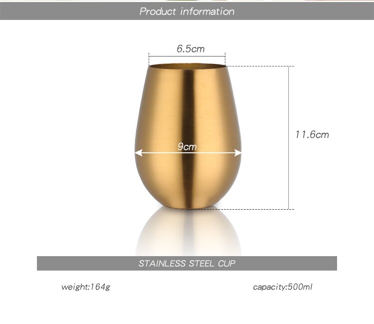 500ml Stainless Steel Tumbler Cups For Cocktail.