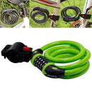 Bike Lock 1000 mm x 12 mm Steel Cable With 5 Digit Code Combination.