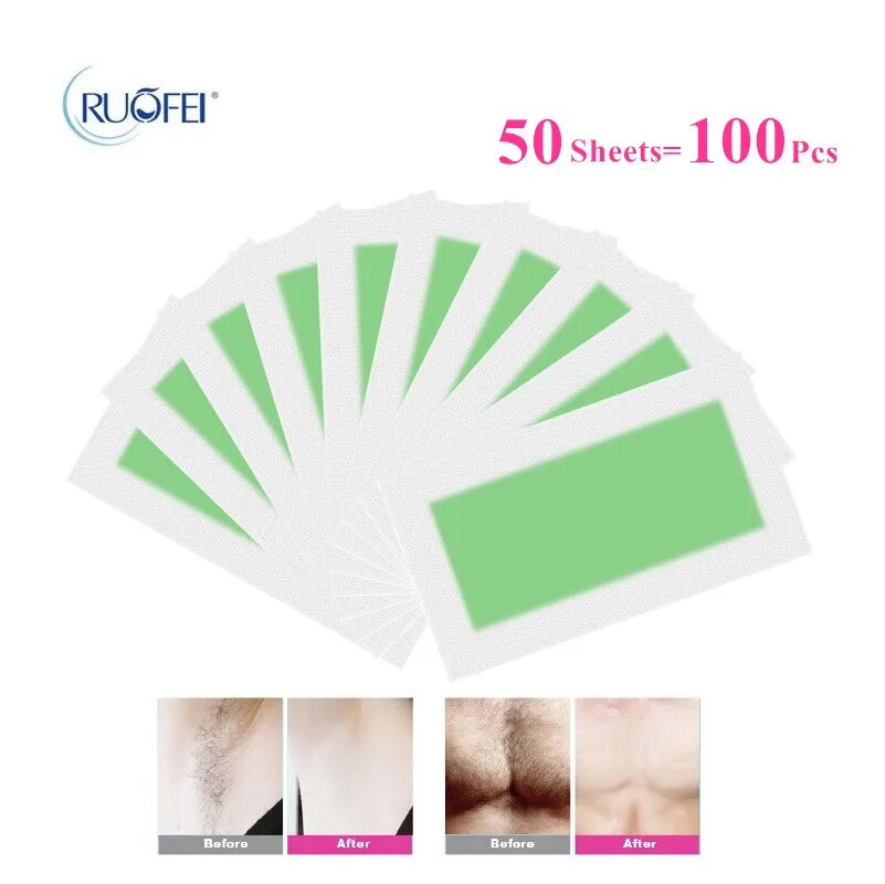 50 sheets Double Sided Hair Removal Wax Strips.