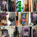 6 Pocket Hanging Handbag/shoe organizer with hanger.  Can be hung in a closet or on a door.