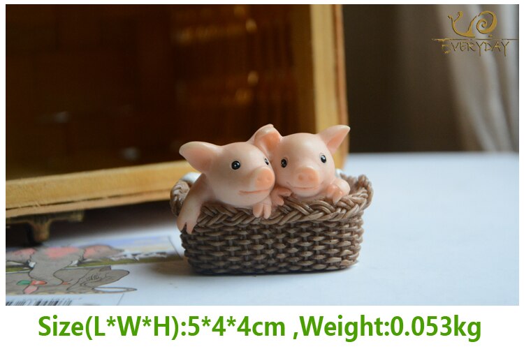 Fairy Garden Miniature Pig Figurines.