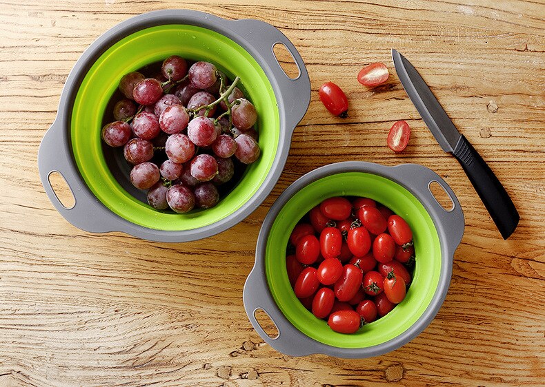 Foldable vegetable, fruit strainer.
