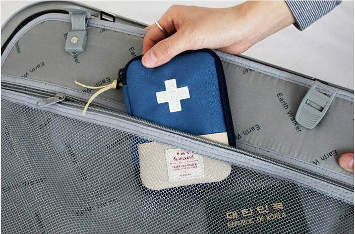 First Aid Medical travel Kit. Mini emergency travel bag.