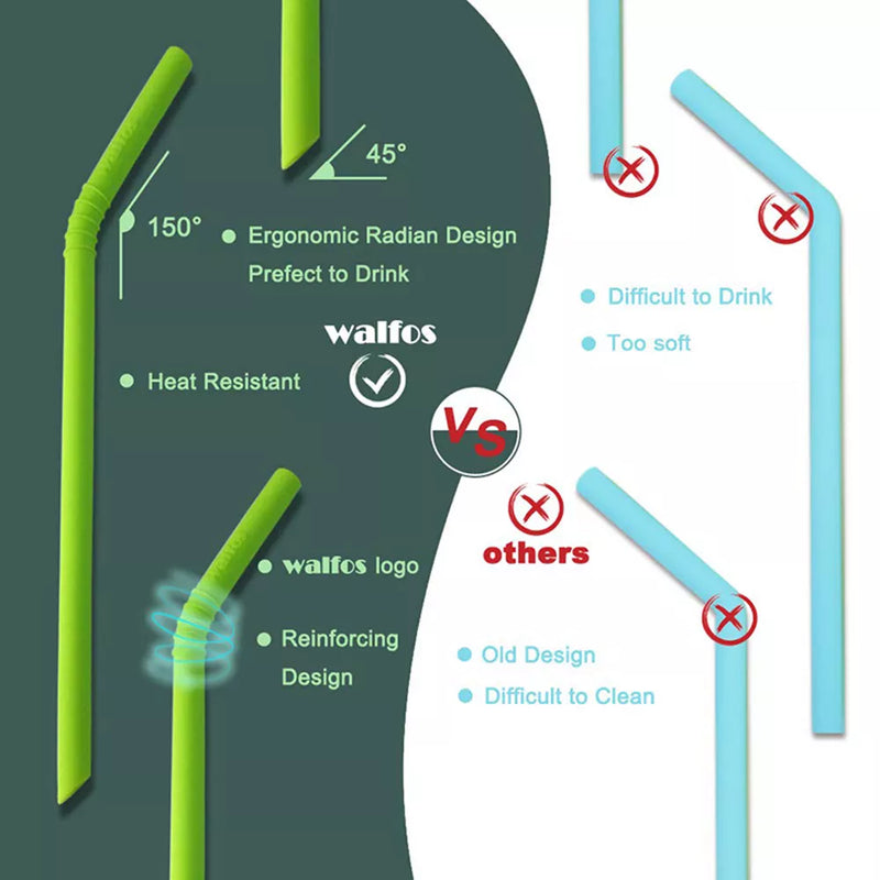 WALFOS Silicone/Flexible Extra Long Straws.