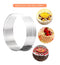 Adjustable stainless steel mould for slicing cake in layers.