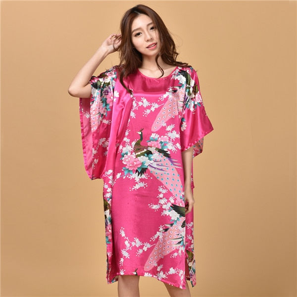 Plus Size Silk Rayon Nightgown/ Bathrobe.