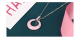 Women's Circle Ceramic Pendent Necklace