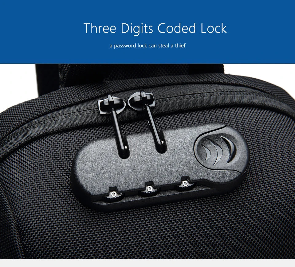 OZUKO Multifunction Waterproof Anti-theft Crossbody Bag for Men And Women