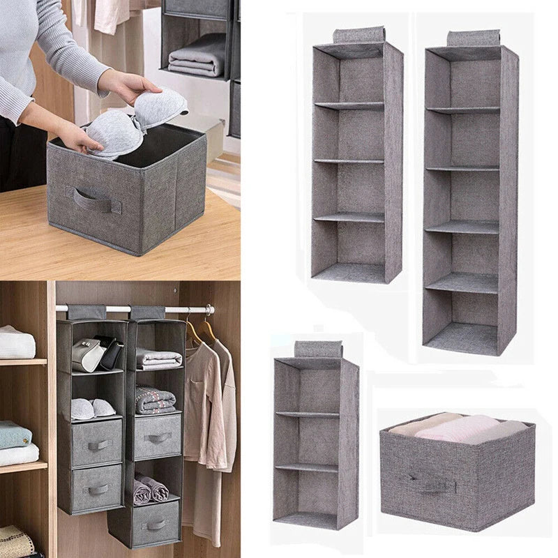 Cotton Wardrobe Hanging Drawer Organizer For Clothes