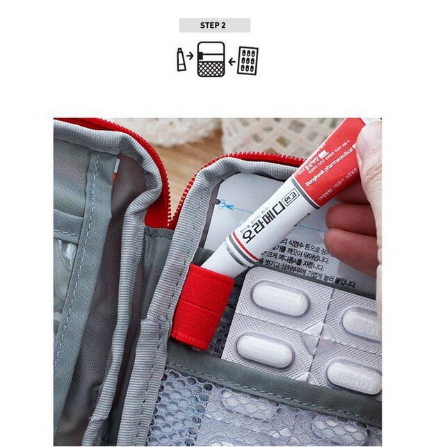 First Aid Medical travel Kit. Mini emergency travel bag.