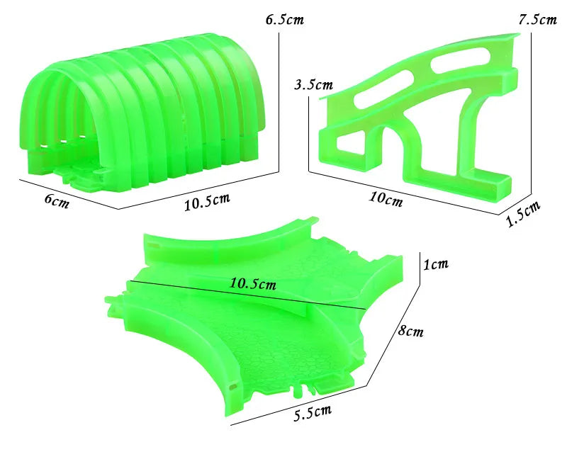 Flexible Glowing Race Track Set.  Amount Of Pieces And Number Of Cars Vary.