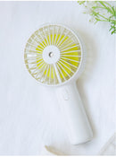 USB Rechargeable Handheld Mini cooling fan with water spray mist.