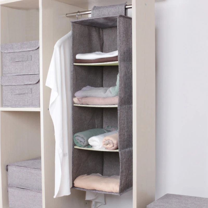 Cotton Wardrobe Hanging Drawer Organizer For Clothes