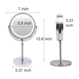 Makeup Mirror With LED  Light.  Double Sided 10X magnifying.