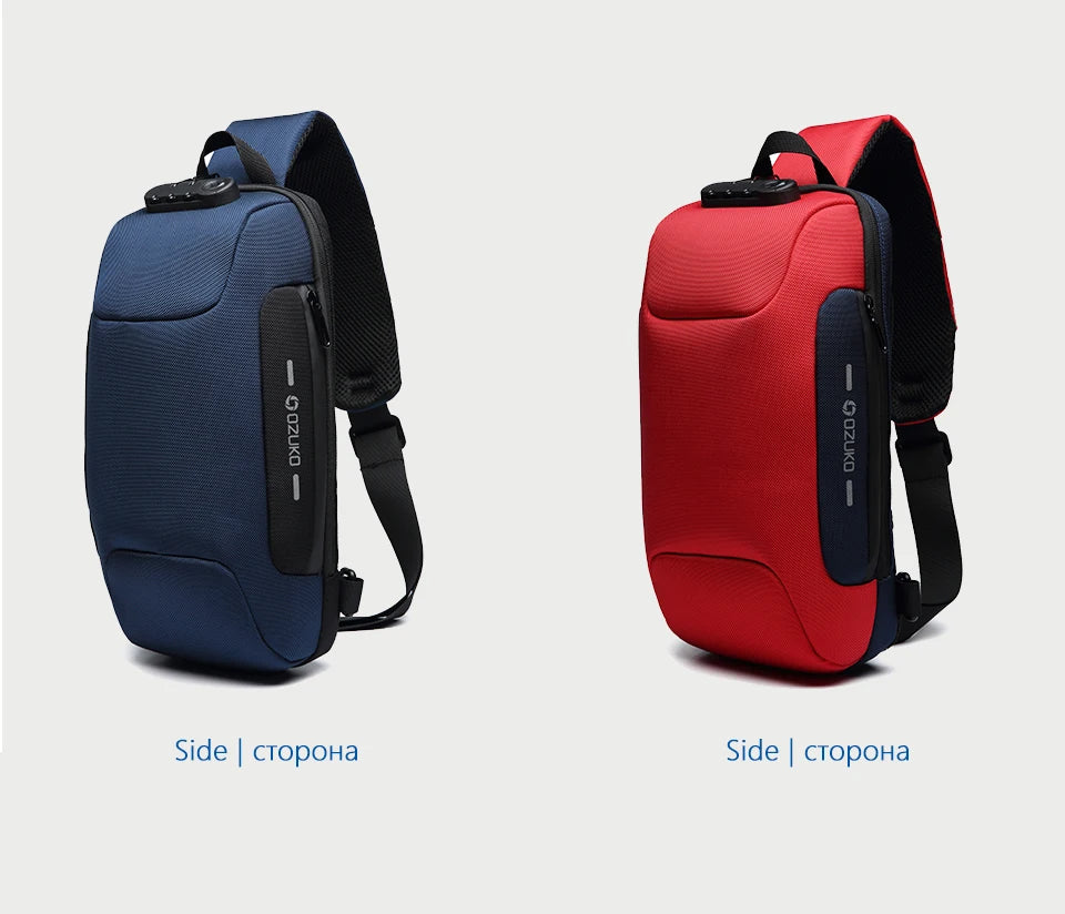 OZUKO Multifunction Waterproof Anti-theft Crossbody Bag for Men And Women