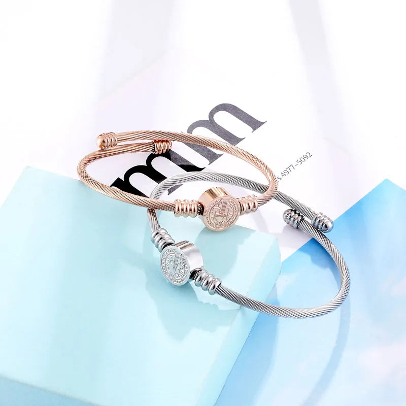 Women's Stainless Steel Adjustable Size Bangle.