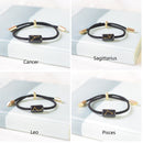 12 Constellation Zodiac Ceramics Engrave Bracelet For Women/Men.