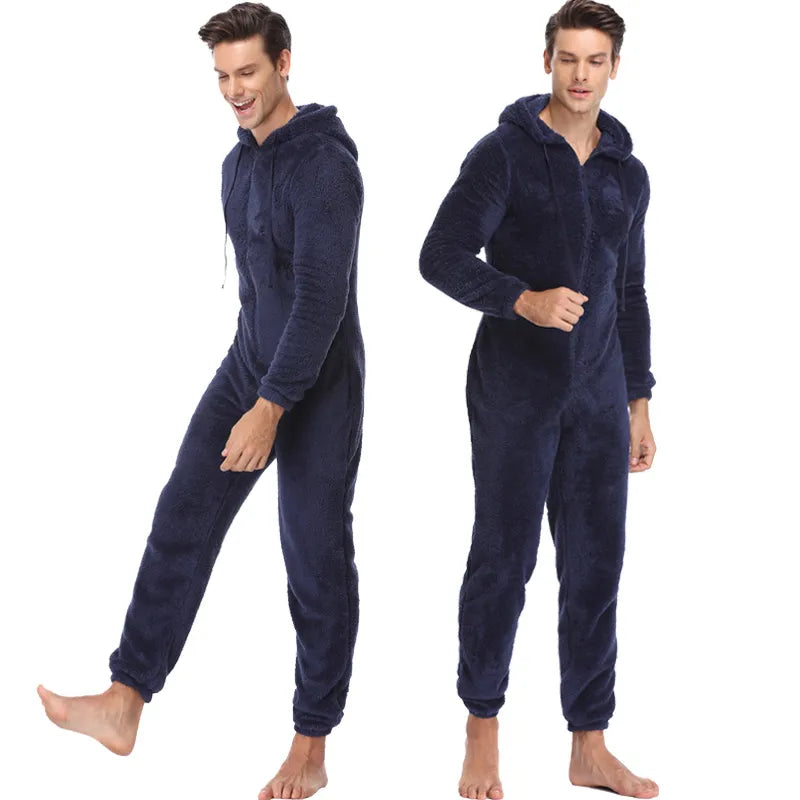 Men's Winter Warm Fleece Sleepwear Onesie