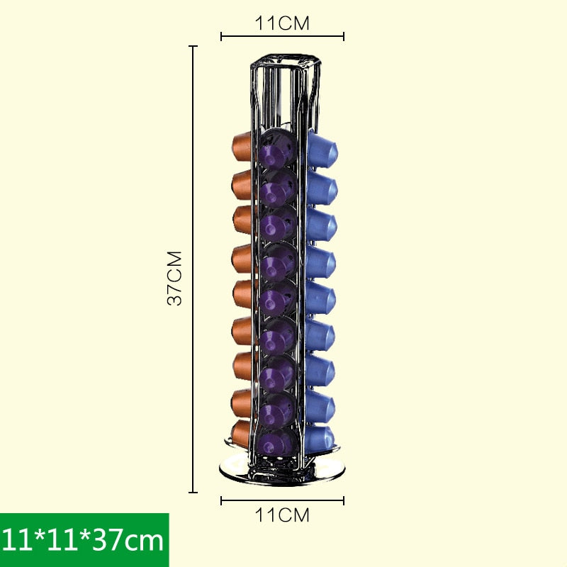 Nespresso Dispensing Tower Stand that holds 40 pods.