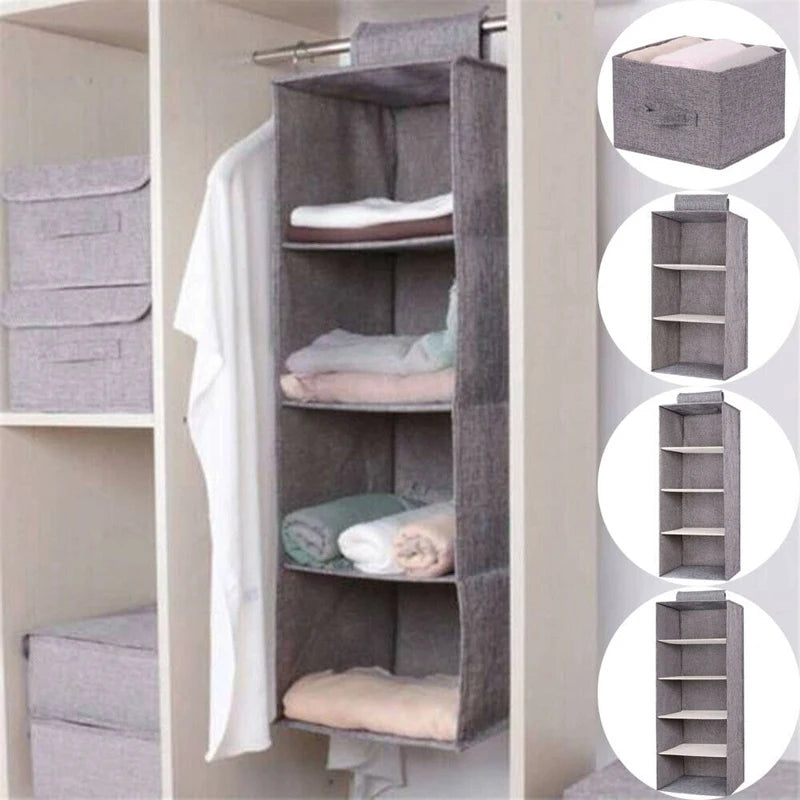 Cotton Wardrobe Hanging Drawer Organizer For Clothes