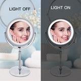 Makeup Mirror With LED  Light.  Double Sided 10X magnifying.