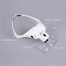 LED Magnifying Eyeglasses With Adjustable Headband And 5 Lenses .0X 1.5X 2.0X 2.5X 3.0X.