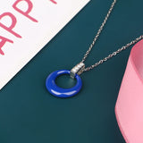 Women's Circle Ceramic Pendent Necklace