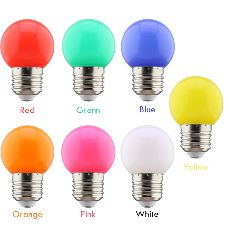 LED Bulbs E27 220V G45 7 Colors