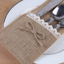 24pcs Hessian Burlap Cutlery Holder. This Tableware Pouch is great for Dinner Parties or Wedding.