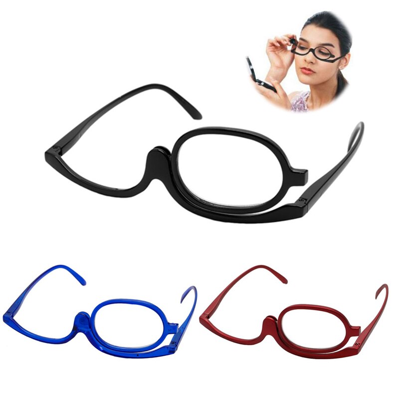 Women Folding Magnifying Glasses.  Excellent For Applying Makeup.  PC Frame +1.0~+4.0 Resin Lens.