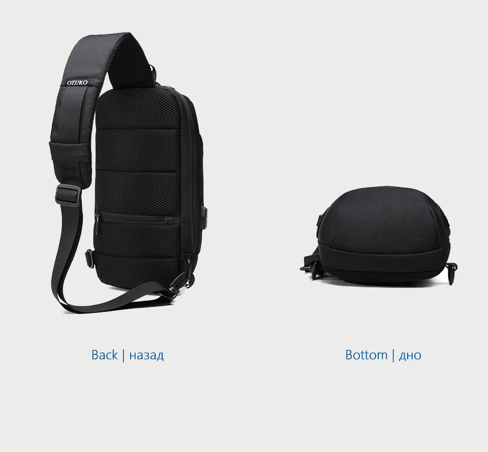 OZUKO Multifunction Waterproof Anti-theft Crossbody Bag for Men And Women