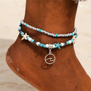 IPARAM Bobo Retro Bohemia Round Rune Starfish Anklet Pull Bead Bracelet.