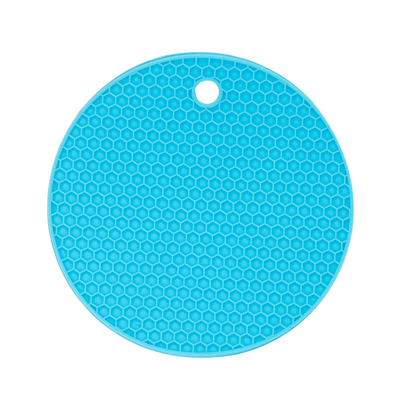 Multifunctional Round Heat Resistant Silicone Mat.  Can be used for Cup Coasters, Non-slip Pot Holder, Or Table Placemat.